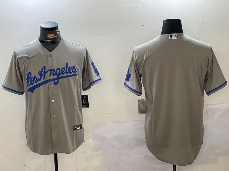 Men Los Angeles Dodgers Blank Grey Game 2024 Nike MLB Jersey style 1016